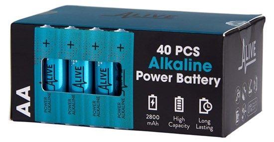BATTARÍIR ALKALINE AA LR6 1.5V 40-PAK