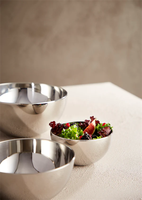 Røriskálir í rustfríum stáli 3 stk.